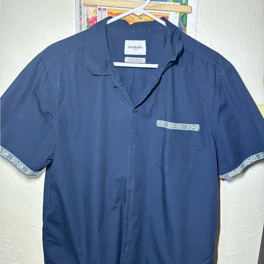 Goodfellow & Co Men's Dark Blue Casual Shirt